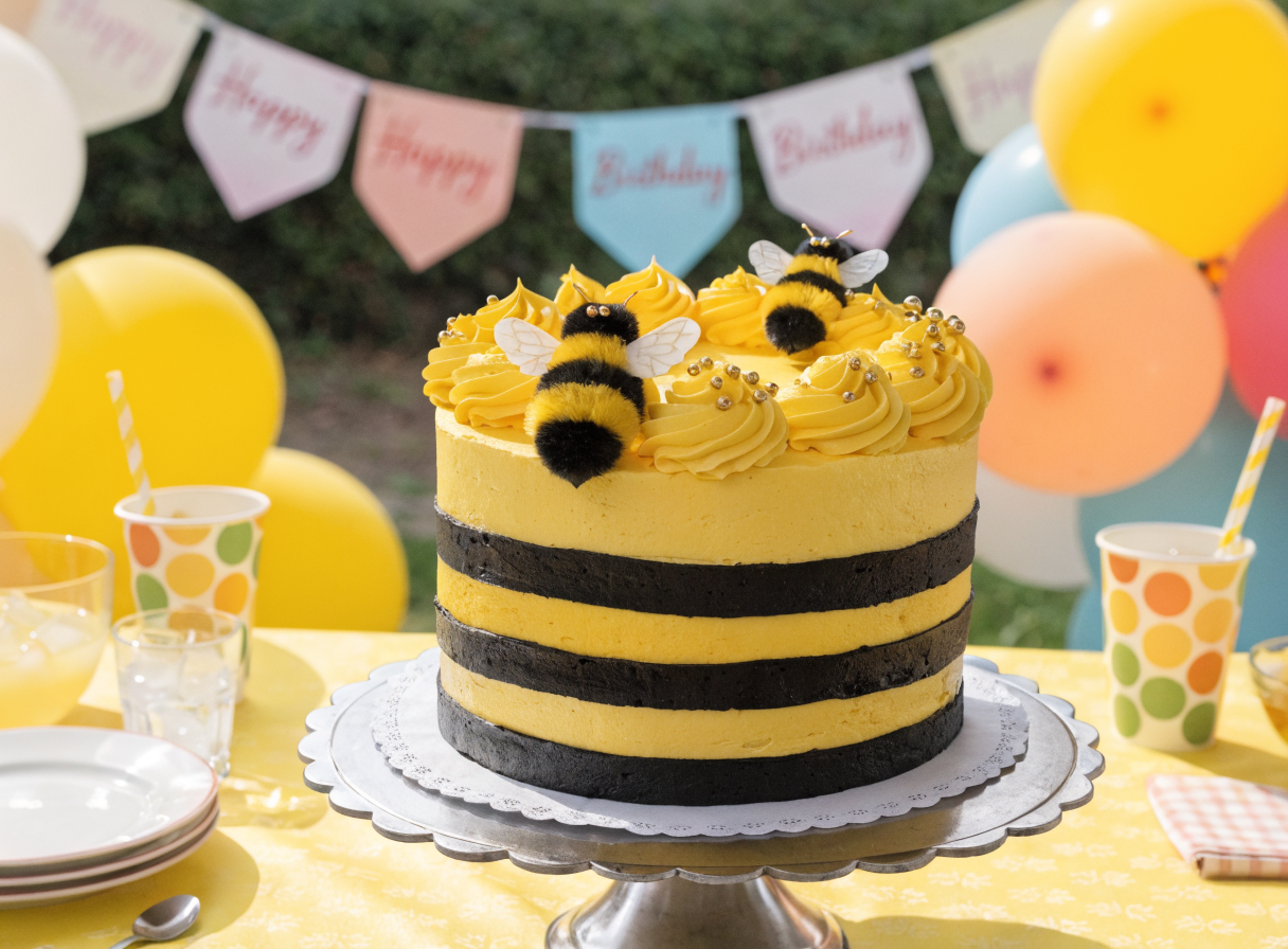 baby_boy_bumble_bee_first_birthday_cake